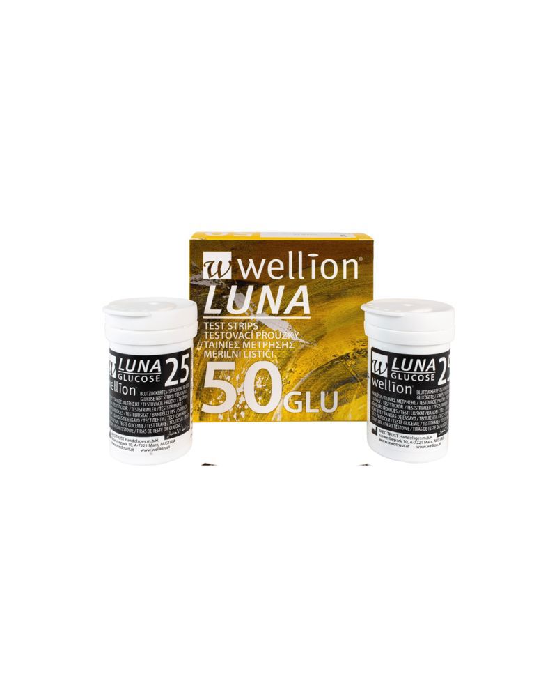 شرائط اختبار سكر الدم ويليون لونا (Wellion LUNA) - 50 شريطاً