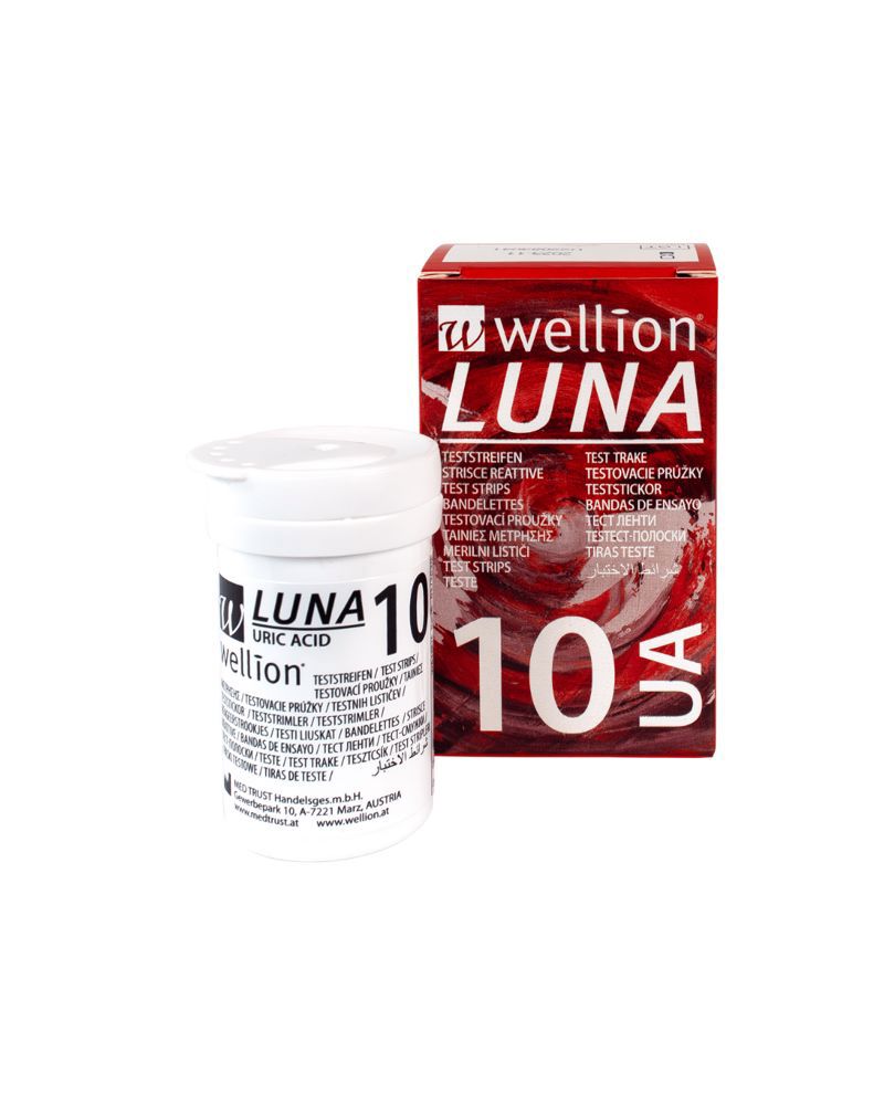 شرائط اختبار حمض اليوريك ويليون لونا (Wellion LUNA) - 10 شرائط.